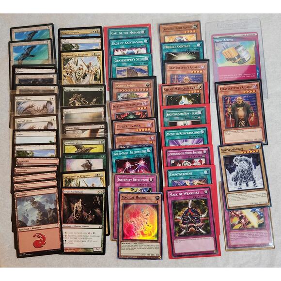 Magic The Gathering, Pokemon, And Yu-Gi-Oh! Lot Of 48 Trading Cards Pre-owned - Picture 1 of 2